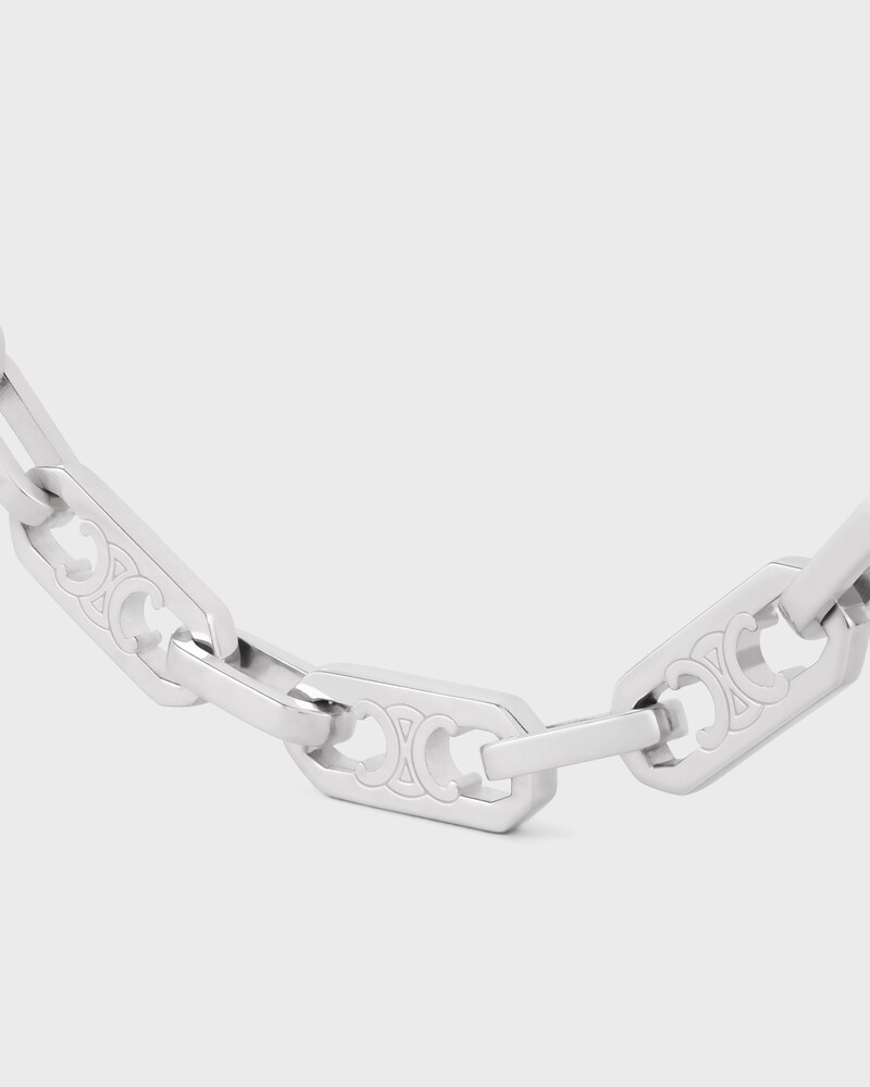COLLAR TRIOMPHE OCTOGONAL PEQUEÑO DE LATÓN CON ACABADO RODIADO - PLATA -  - 1 | CELINE