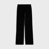 SWEATPANTS IN velvet jersey - BLACK / WHITE -  - 2 | CELINE