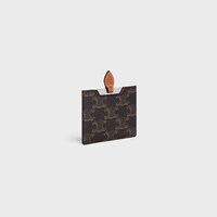 MIRROR WITH POUCH IN TRIOMPHE CANVAS AND CALFSKIN - TAN - TRAVEL - 2 | CELINE