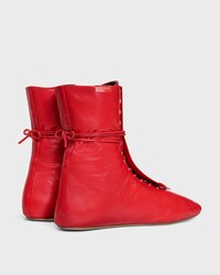 BALLET HIGH - LACE-UP BOOT IN LAMBSKIN - BRIGHT RED -  - 2 | CELINE