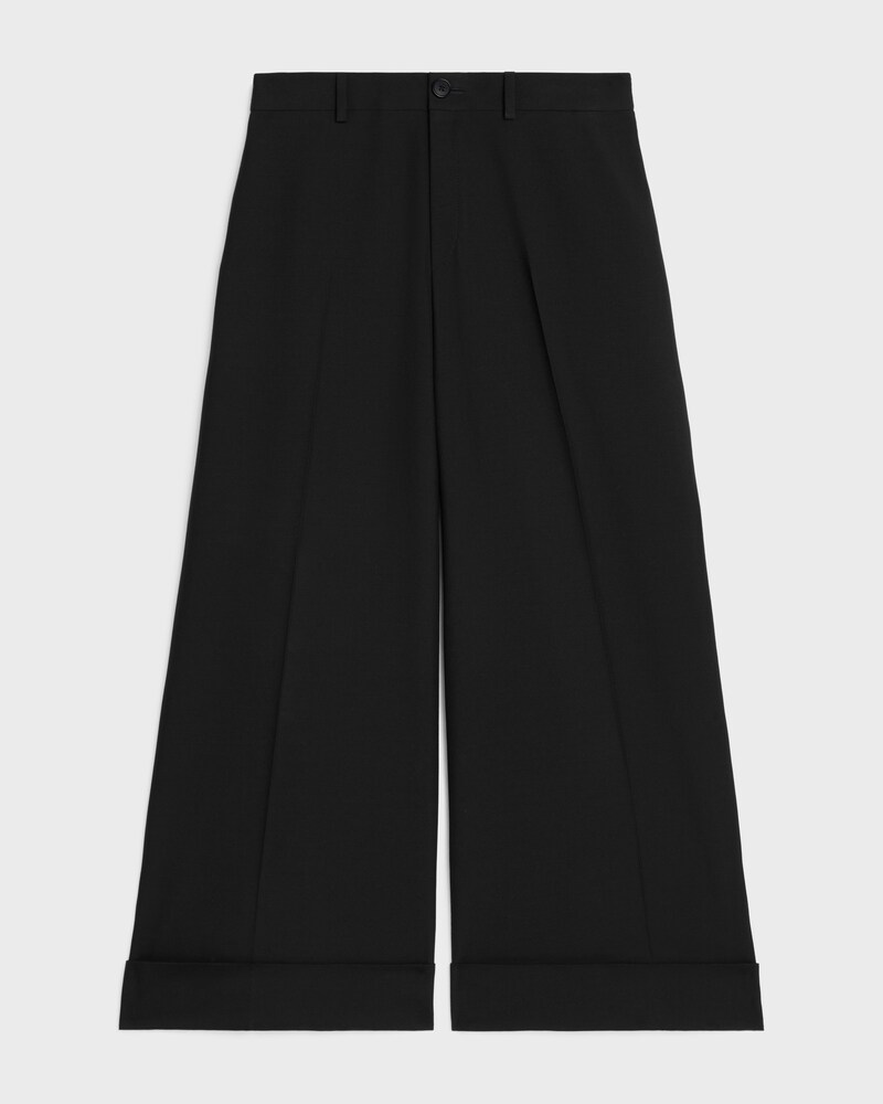 docks trousers IN wool gabardine - BLACK -  - 1 | CELINE