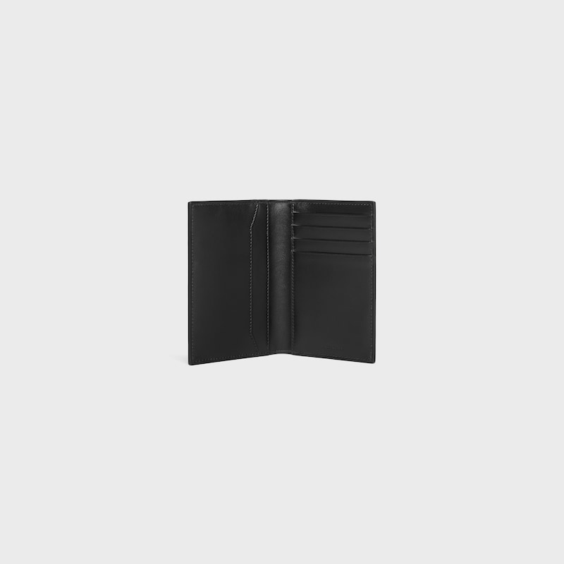 VERTICAL CARD HOLDER IN CALFSKIN WITH TRIOMPHE EMBOSSED - BLACK - SMALL GIFTS - 1 | CELINE