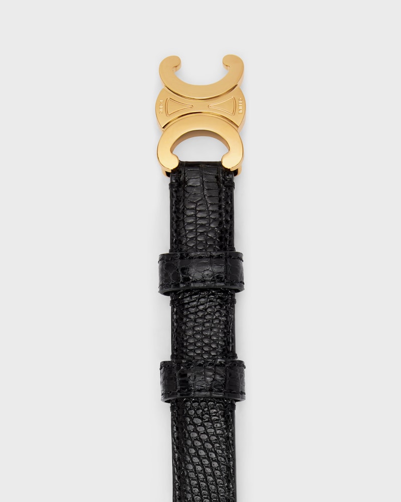 Triomphe Belt 18MM in LIZARD - BLACK -  - 1 | CELINE
