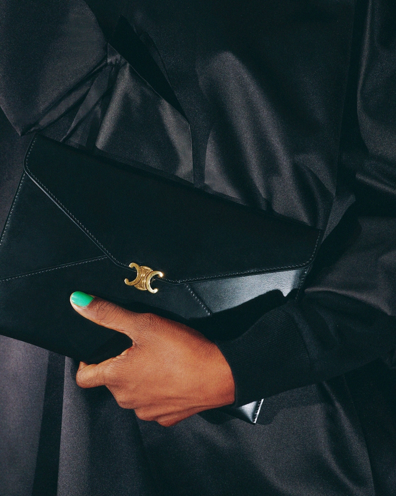 ENVELOPE IN SHINY CALFSKIN - BLACK - WOMEN - 1 | CELINE