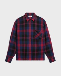 SOBRECAMISA DE CACHEMIRA A CUADROS - NEGRO / AZUL / ROJO -  - 1 | CELINE