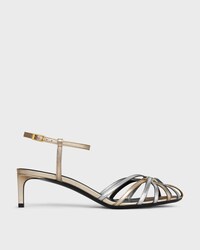 CELINE TRIOMPHE SANDALEN AUS LAMINIERTEM KALBSLEDER - PLATIN/SILBER -  - 1 | CELINE