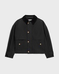 jacket IN waxed cotton - BLACK -  - 1 | CELINE
