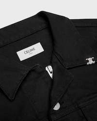 trucker jacket IN heavy cotton twill - OVERDYE BLACK HEAVY STONE WASH -  - 2 | CELINE