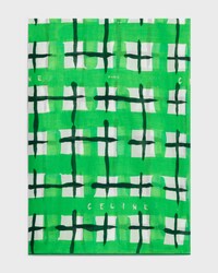 pareo sarong IN tartan cotton - GREEN/WHITE -  - 1 | CELINE