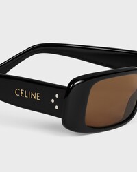 Rectangular S343 sunglasses in Acetate - BLACK -  - 2 | CELINE