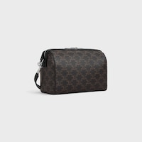 MINI BOSTON IN TRIOMPHE CANVAS AND CALFSKIN - BLACK - TRAVEL BAGS - 2 | CELINE