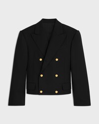 colonne blazer IN wool gabardine - BLACK -  - 1 | CELINE