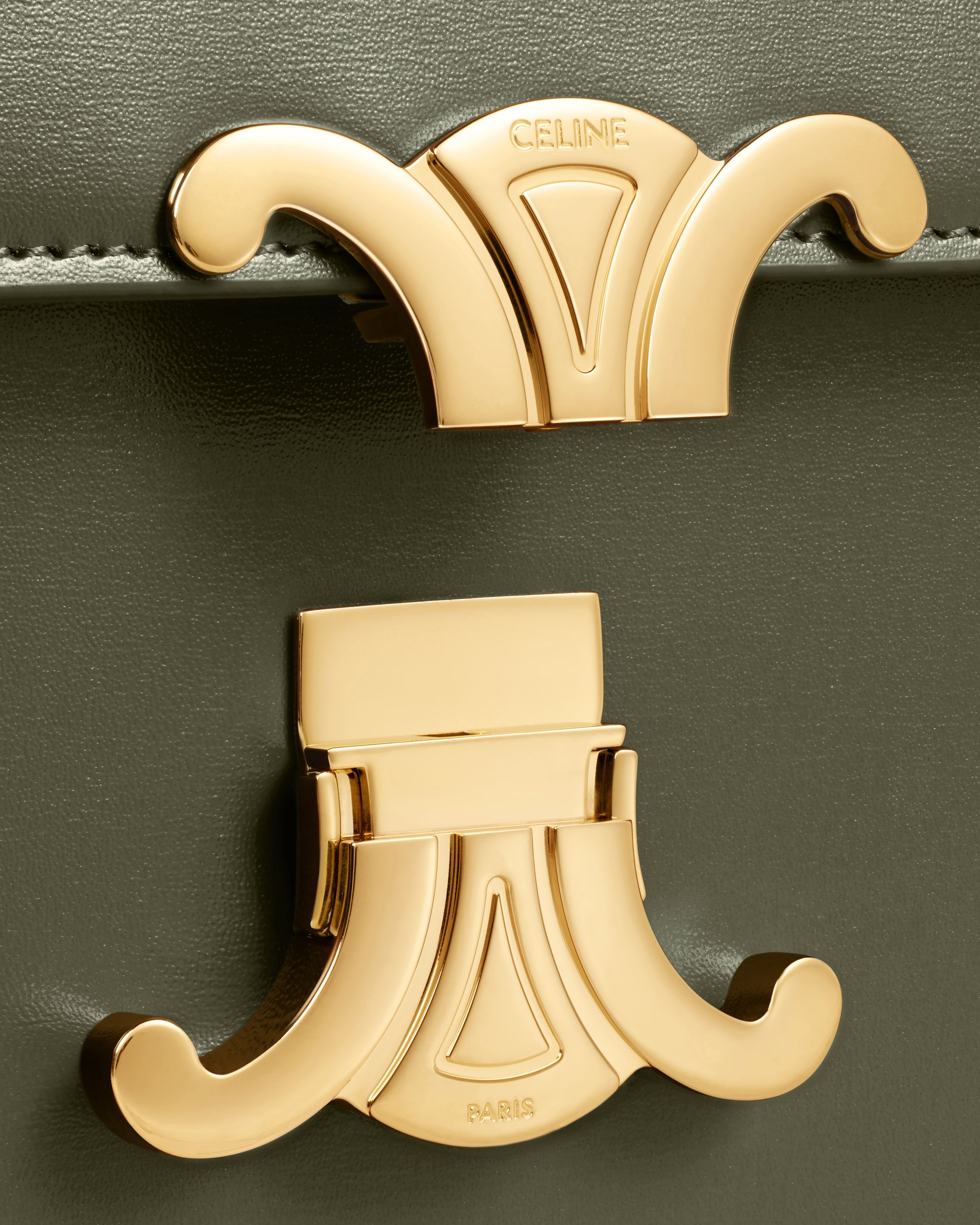 CLASSIQUE TRIOMPHE BAG in shiny calfskin - DARK OLIVE | CELINE