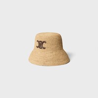 triomphe bucket hat IN raffia - HONEY/BROWN -  - 2 | CELINE