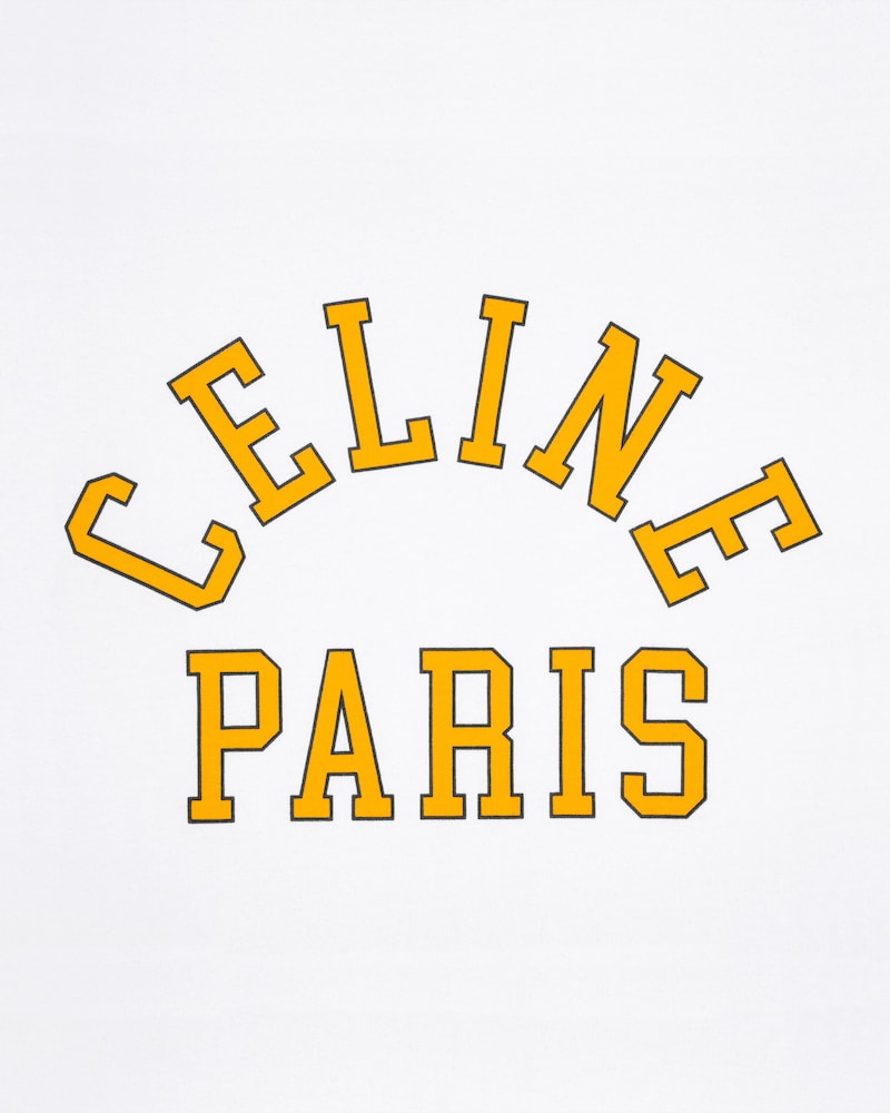 loose t-shirt IN cotton jersey - OPTIC WHITE / YELLOW / BLUE -  - 1 | CELINE