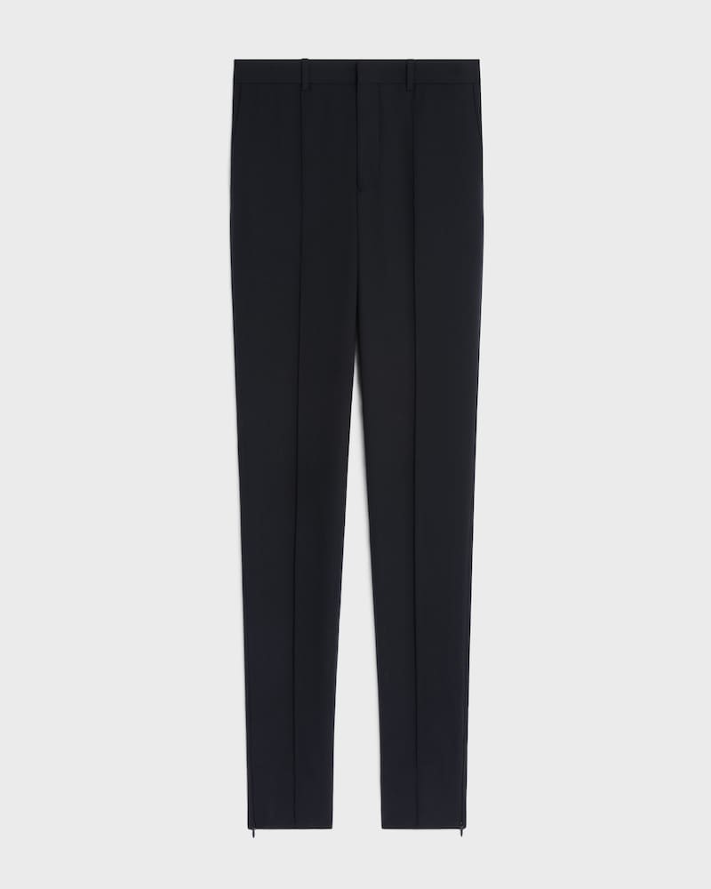 slim trousers IN stretch wool gabardine - BLACK -  - 1 | CELINE