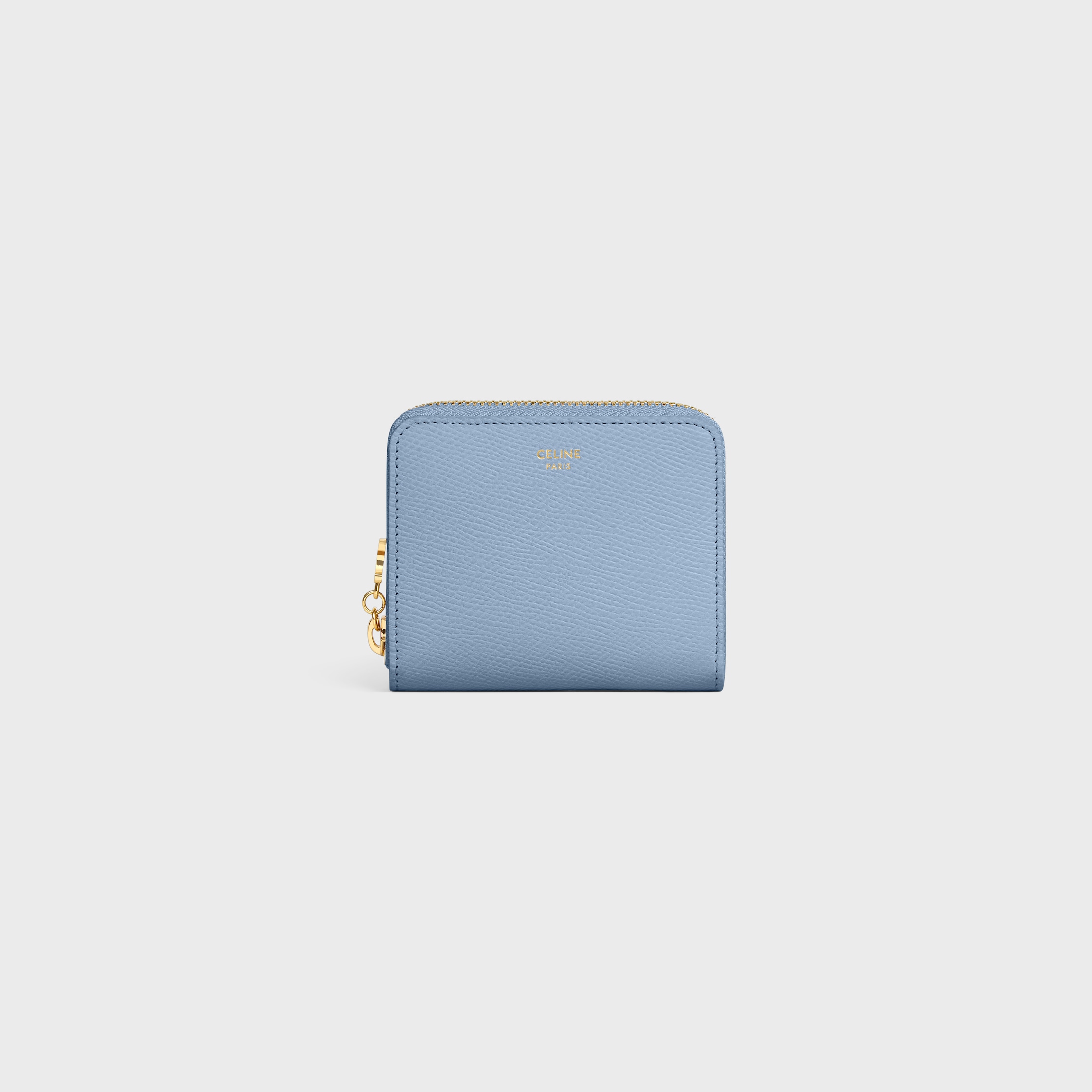 Small Zipped Wallet TRIOMPHE CHARMS IN GRAINED CALFSKIN - LIGHT