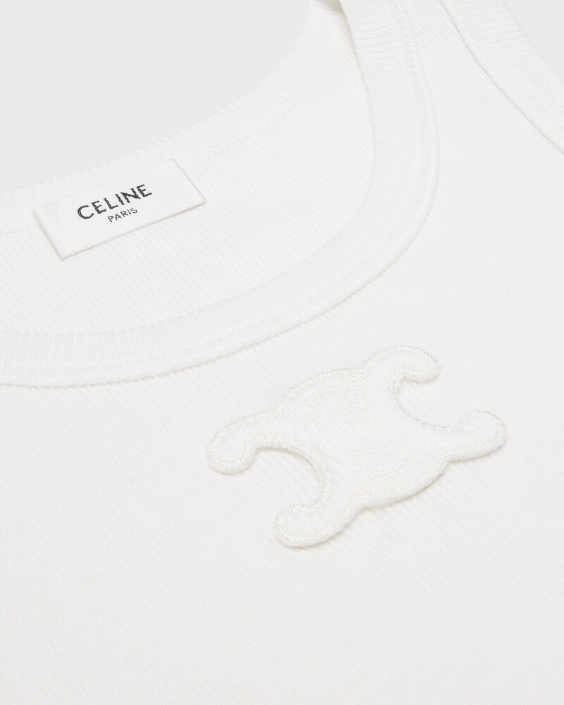 triomphe tank top IN ribbed cotton - OFF WHITE -  - 1 | CELINE