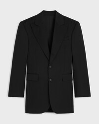 colonne jacket IN DIAGONAL WOOL - BLACK -  - 1 | CELINE