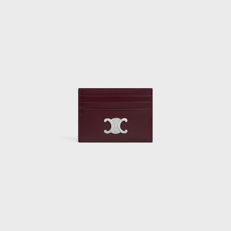 CARD HOLDER TRIOMPHE IN Shiny calfskin - DEEP BURGUNDY - CARD HOLDERS - 1 | CELINE