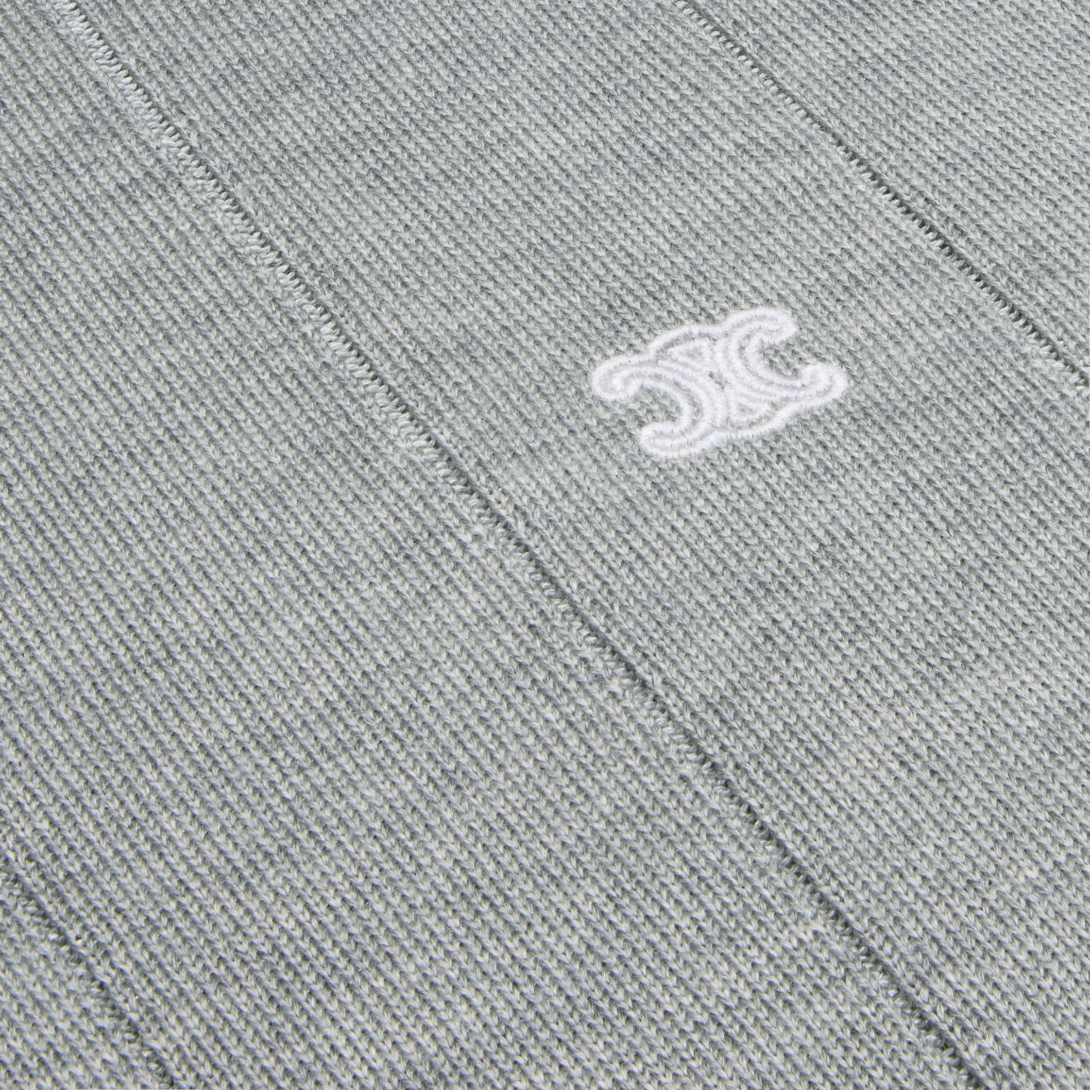 POLO IN FINE SILK AND COTTON - LIGHT GREY | CELINE