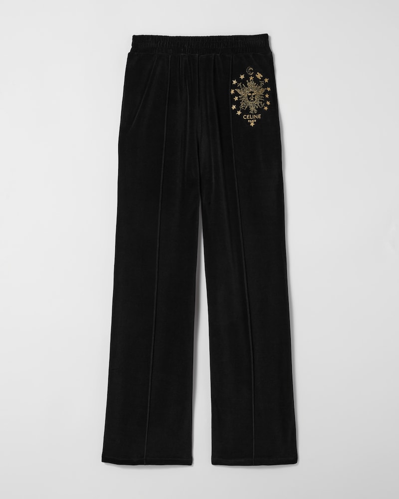 pantalon tracksuit jersey velours - Noir / Doré -  - 1 | CELINE