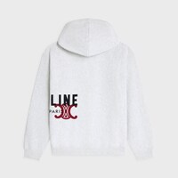 hoodie IN cotton fleece - PALE GREY/BLACK/BORDEAUX -  - 2 | CELINE
