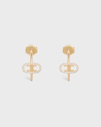 Maillon Triomphe Hoops in Yellow Gold and Diamonds - Yellow Gold & White - HAND-PICKED GIFTS - 1 | CELINE