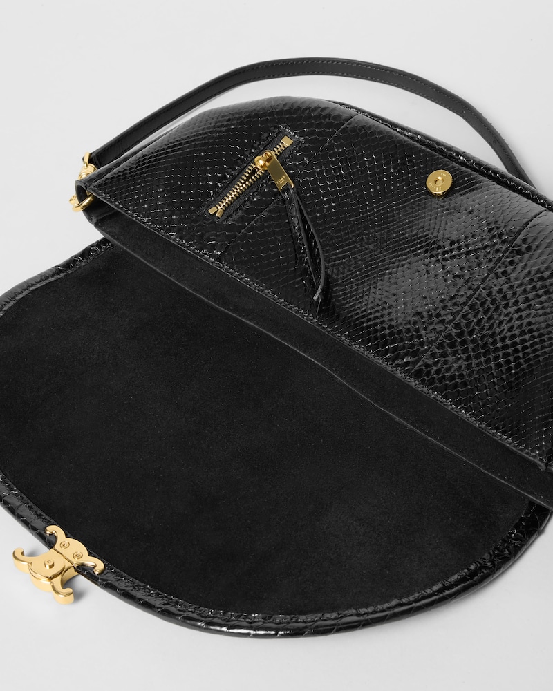 LITTLE HALFMOON SOFT TRIOMPHE IN PYTHON - BLACK - ALL BAGS - 1 | CELINE