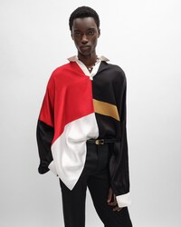 polo shirt IN viscose satin - BLACK -  - 2 | CELINE