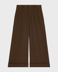 docks trousers IN stretch wool gabardine - KAKI MARRON -  - 1 | CELINE