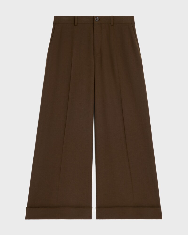 docks trousers IN stretch wool gabardine - KAKI MARRON -  - 1 | CELINE
