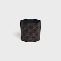 Candle Case in Triomphe Canvas and Calfskin - TAN - CELINE MAISON - 2 | CELINE