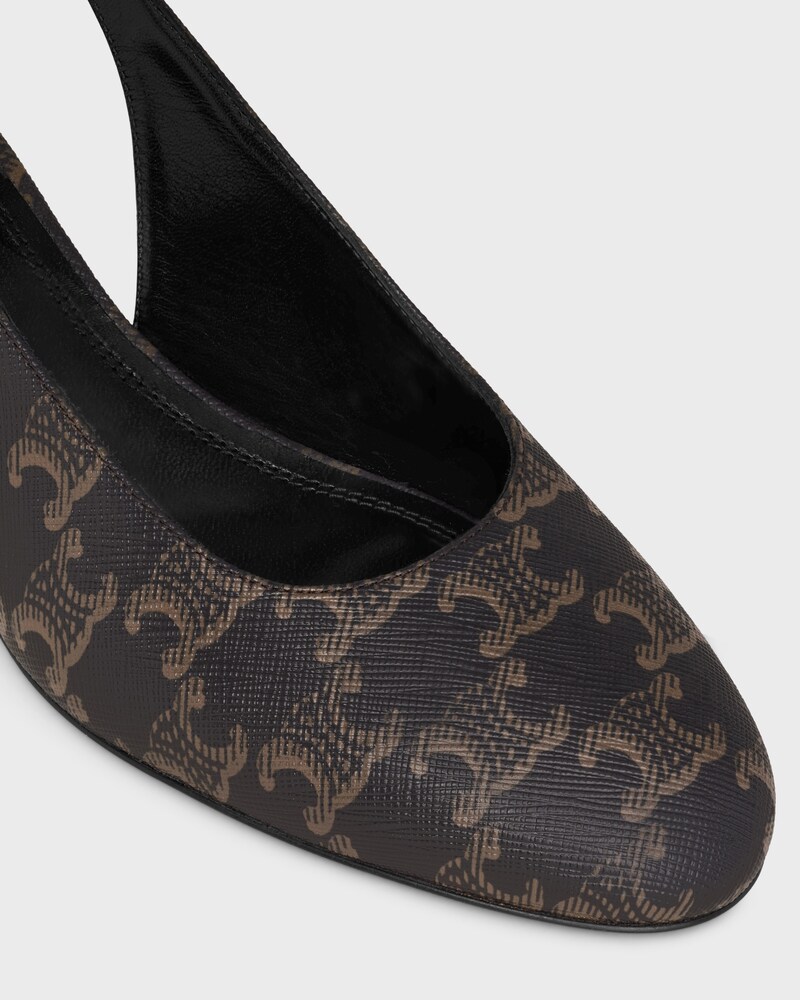 NEO CITY SLINGBACK IN TRIOMPHE COATED FABRIC - BLACK / BROWN -  - 1 | CELINE