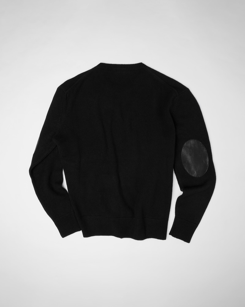 CLASSIC ELBOW-PATCH CREWNECK - BLACK -  - 1 | CELINE