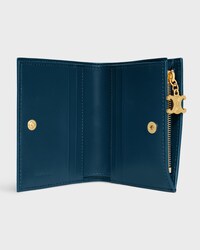 コンパクトウォレット トリオンフ チャーム / グレインドカーフスキン - ティールブルー - ラッキーデー セレクション - 2 | CELINE