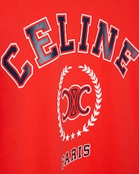 CAMISETA EN PUNTO DE ALGODÓN - ROJO CICLISTA / BLANCO / AZUL MARINO -  - 2 | CELINE