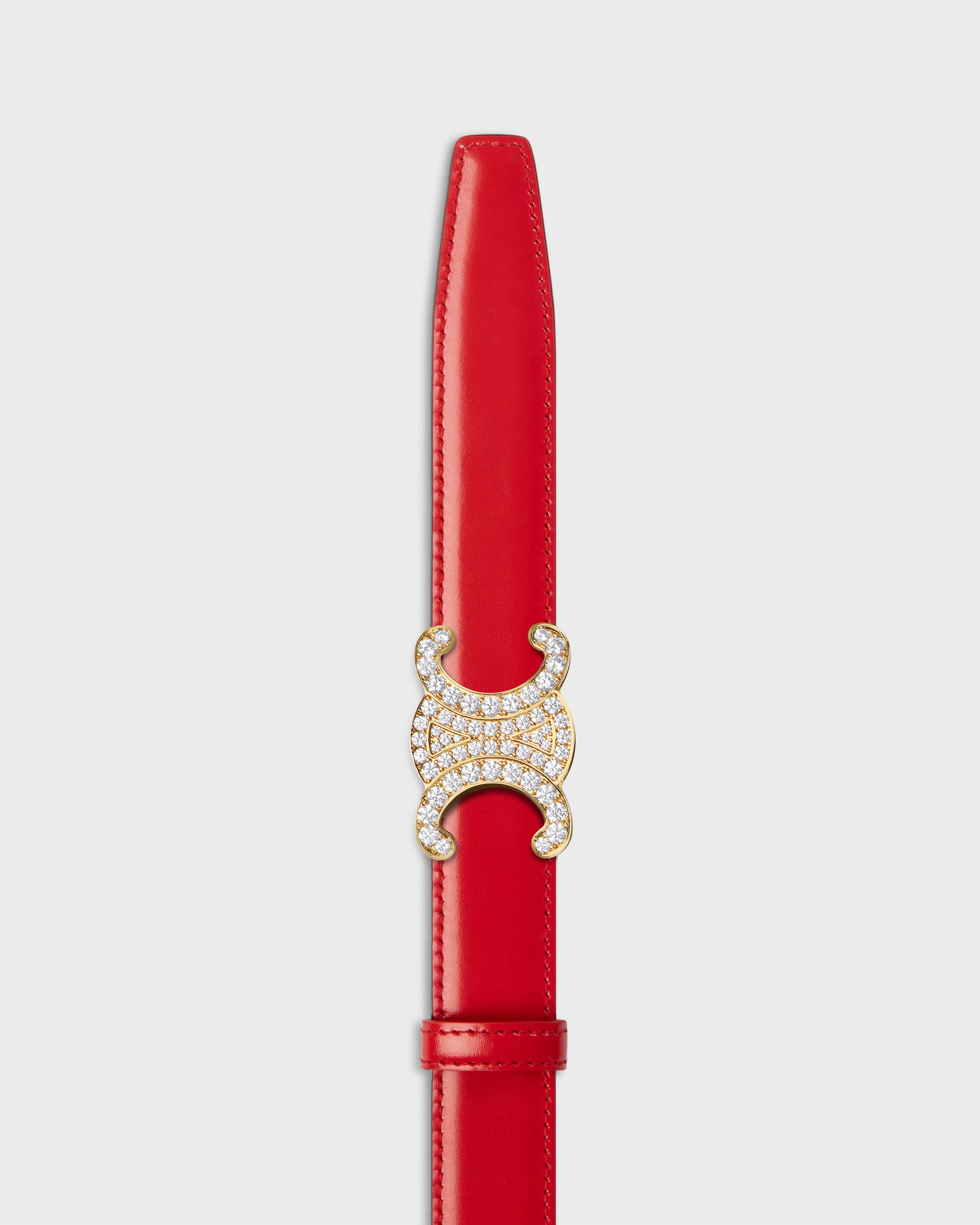 TRIOMPHE BUCKLE & REVERSIBLE STRAP 25MM - SYRAH / ULTRA RED | CELINE