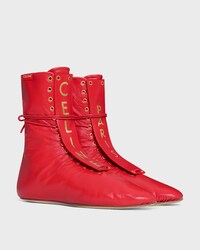 BALLET HIGH - LACE-UP BOOT IN LAMBSKIN - BRIGHT RED -  - 2 | CELINE