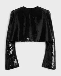 embroidered bolero jacket IN wool gabardine - BLACK -  - 2 | CELINE