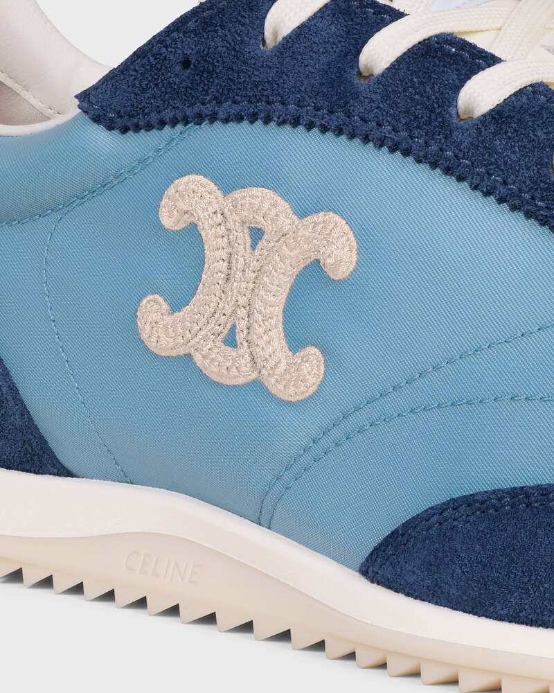 SNEAKER RACER EN NYLON, CUIR DE VEAU VELOURS ET CUIR DE VEAU - BLEU DENIM/BLEU MARINE -  - 1 | CELINE
