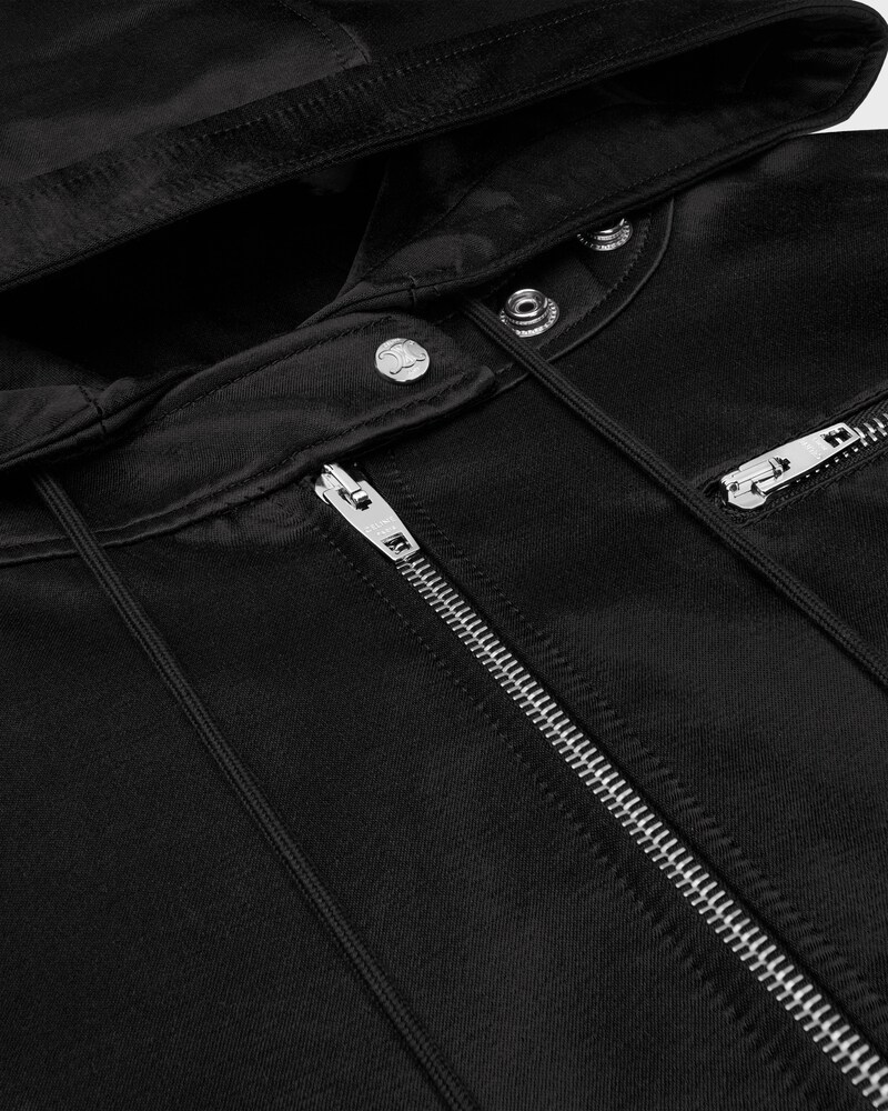 bomber jacket IN cotton satin - BLACK -  - 1 | CELINE