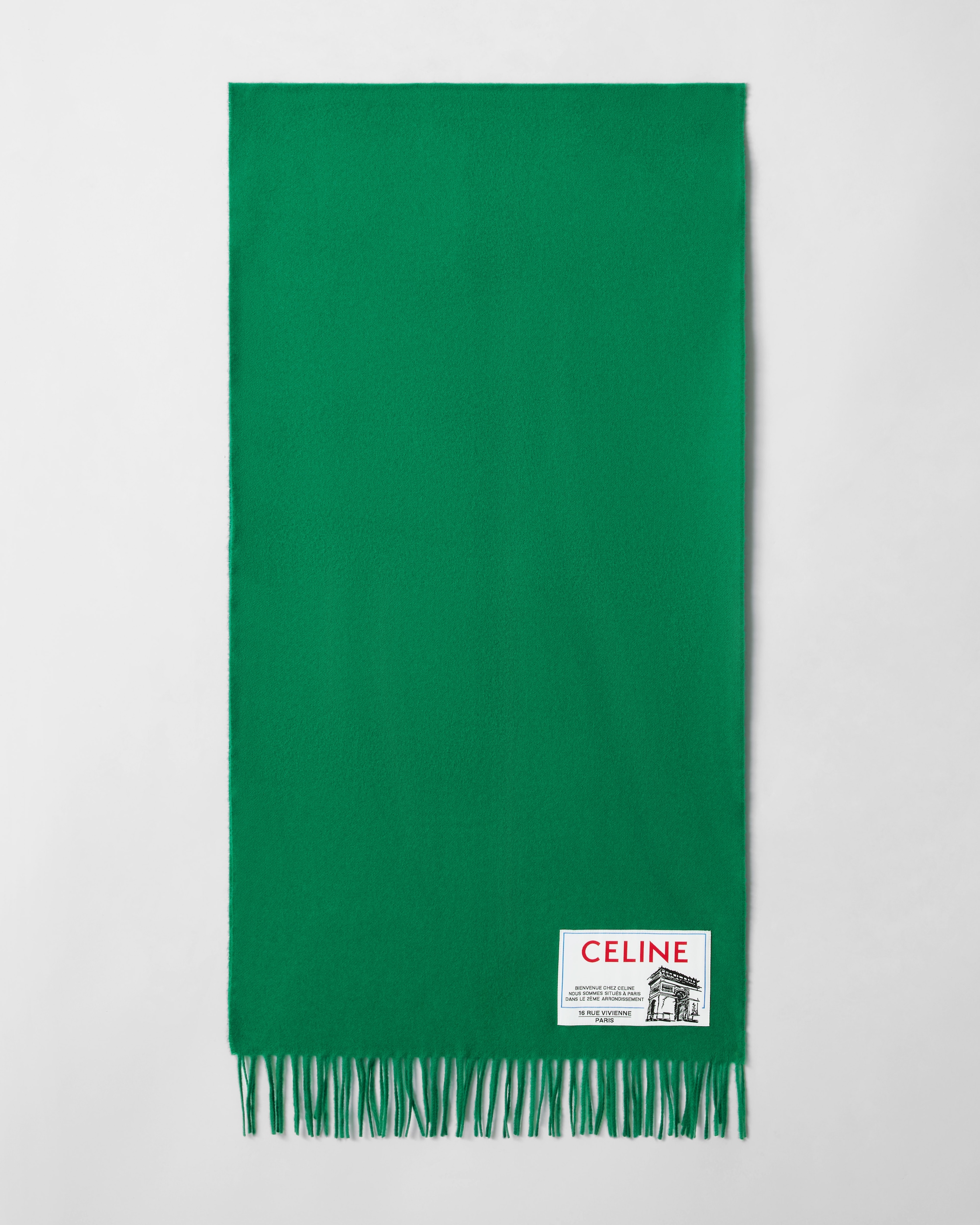 CASHMERE WOOL SCARF - VERT | CELINE