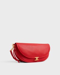 LITTLE HALFMOON SOFT TRIOMPHE IN SUPPLE SHINY LAMBSKIN - ULTRA RED - ALL BAGS - 2 | CELINE