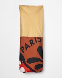 OCELOT PADDED TUBULAR SILK STOLE - CAMEL/RED/NEON PINK -  - 2 | CELINE
