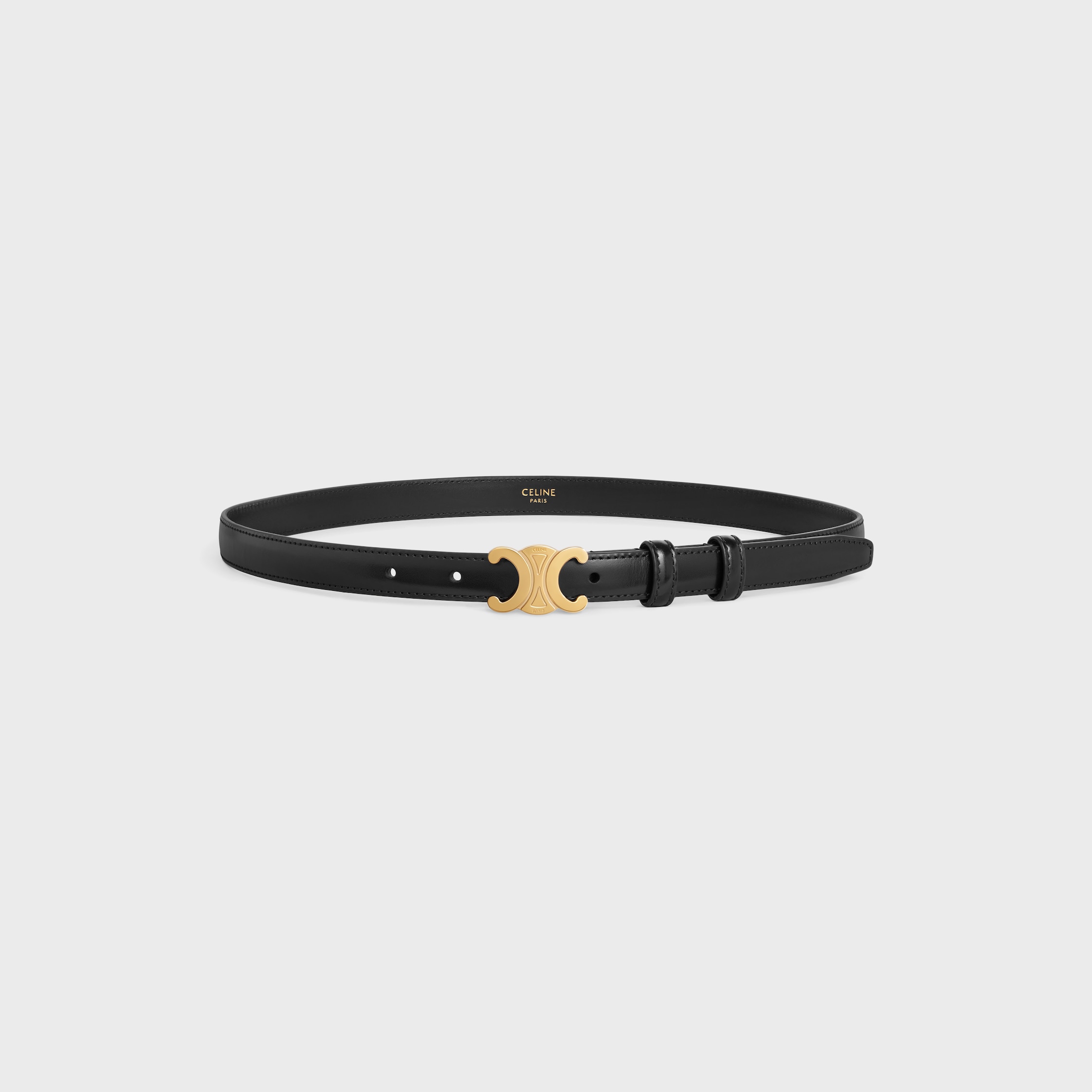 celine ベルト Triomphe Belt 18MM IN Taurillon Leather - BLACK | CELINE