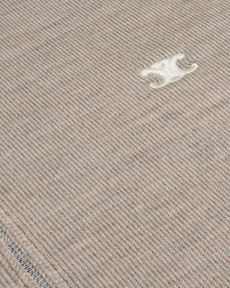 Triomphe trucker sweater in wool - LIGHT TAUPE -  - 1 | CELINE