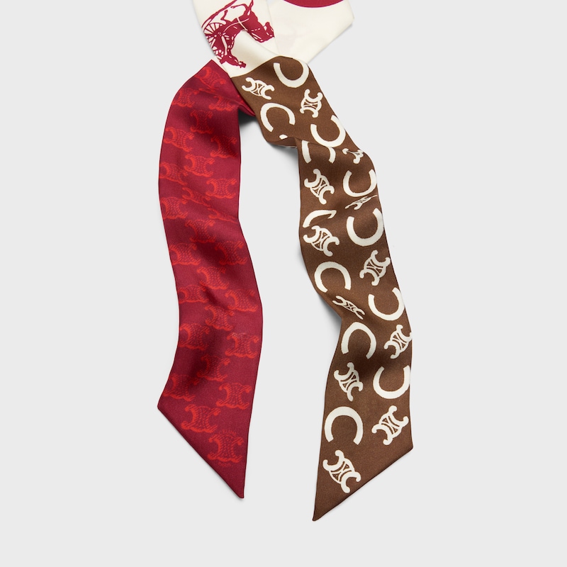 lavalli&egrave;re twill de soie h&eacute;ritage - BROWN/RED/BURGUNDY -  - 1 | CELINE