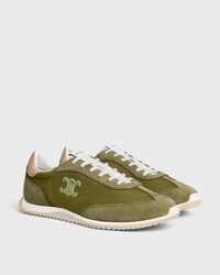 RACER SNEAKER IN NYLON, SUEDE CALFSKIN AND CALFSKIN - OLIVE -  - 2 | CELINE