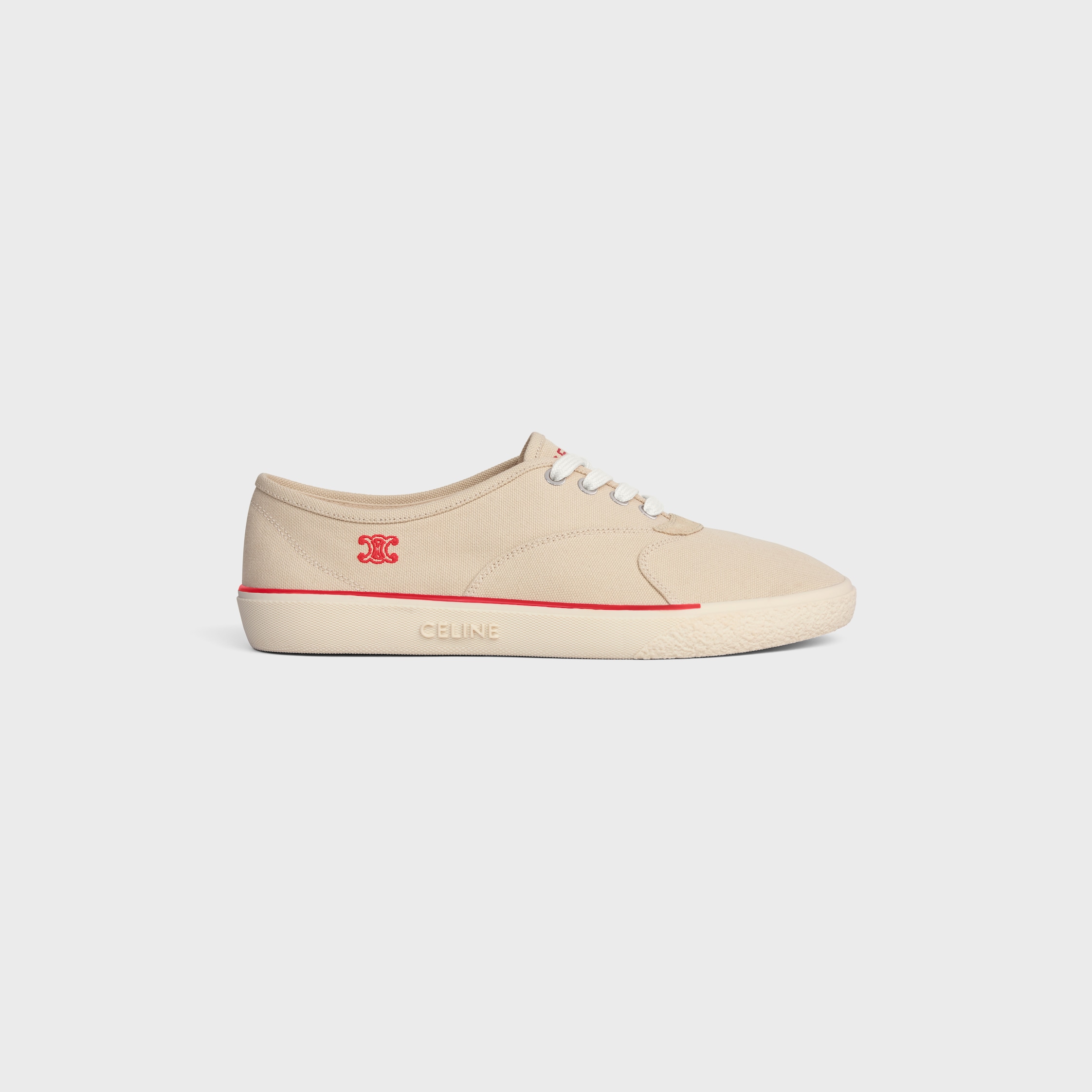 ALAN SNEAKER IN CANVAS AND SUEDE CALFSKIN - BEIGE | CELINE